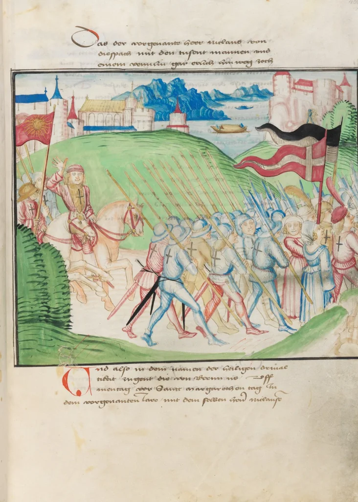 An illustration from Diebold Schilling, Amtliche Berner Chronik, vol. 3, 1478, leaf 405