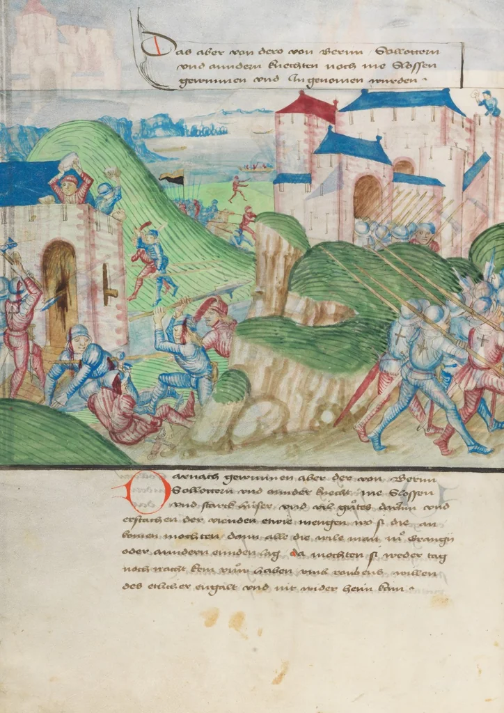 An illustration from Diebold Schilling, Amtliche Berner Chronik, vol. 3, 1478, leaf 418