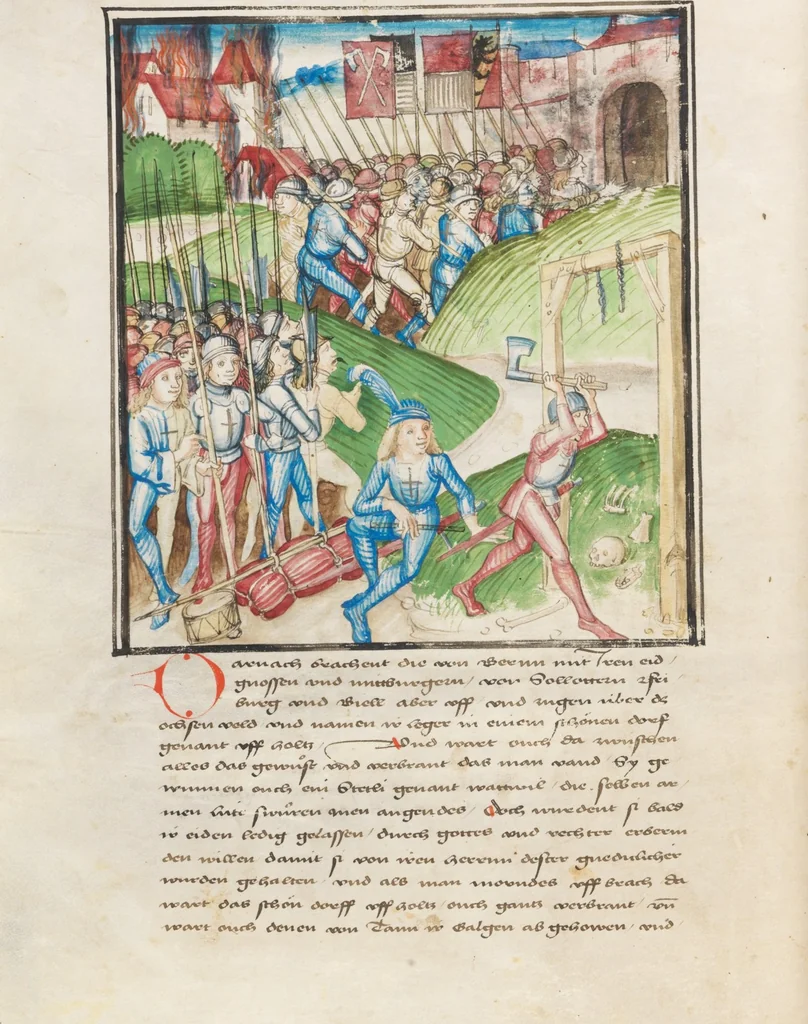 An illustration from Diebold Schilling, Amtliche Berner Chronik, vol. 3, 1478, leaf 44