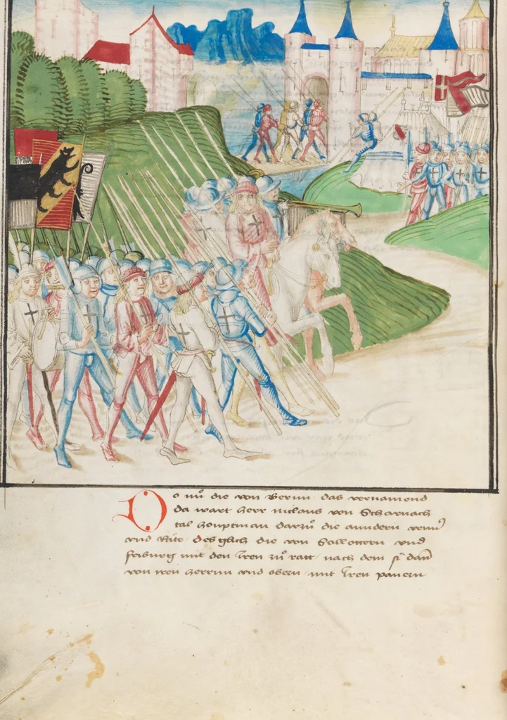 An illustration from Diebold Schilling, Amtliche Berner Chronik, vol. 3, 1478, leaf 442