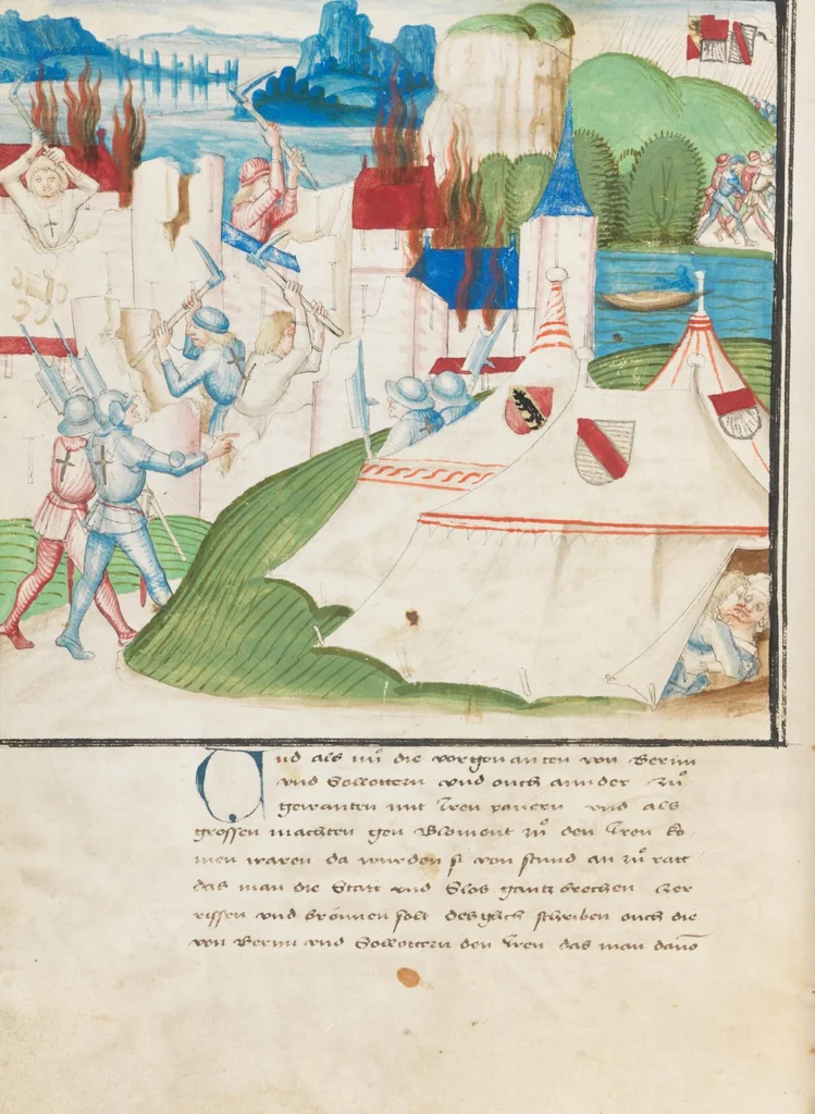 An illustration from Diebold Schilling, Amtliche Berner Chronik, vol. 3, 1478, leaf 444