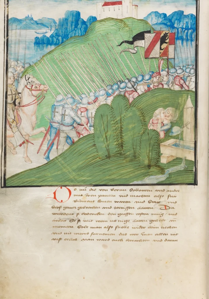 An illustration from Diebold Schilling, Amtliche Berner Chronik, vol. 3, 1478, leaf 446