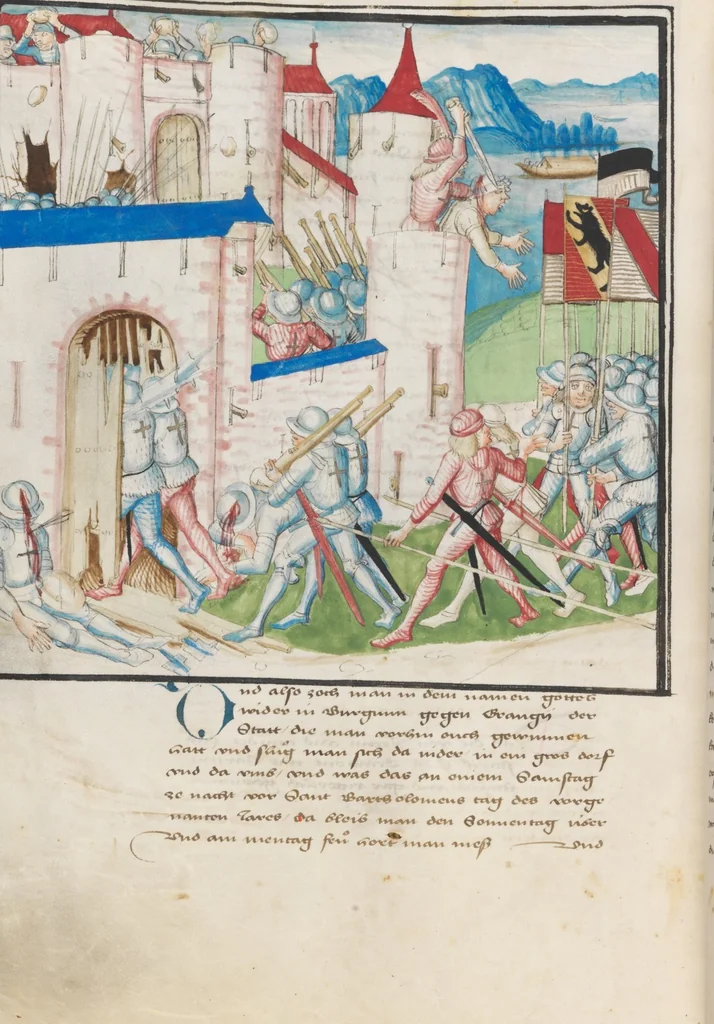 An illustration from Diebold Schilling, Amtliche Berner Chronik, vol. 3, 1478, leaf 448