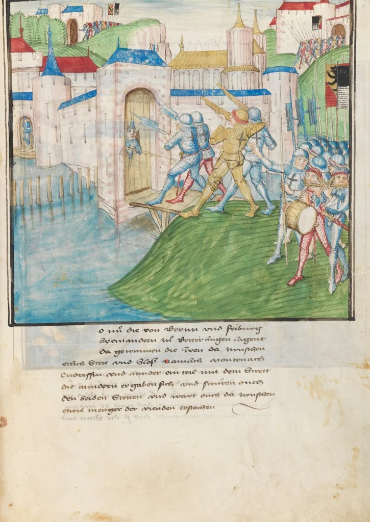 An illustration from Diebold Schilling, Amtliche Berner Chronik, vol. 3, 1478, leaf 499