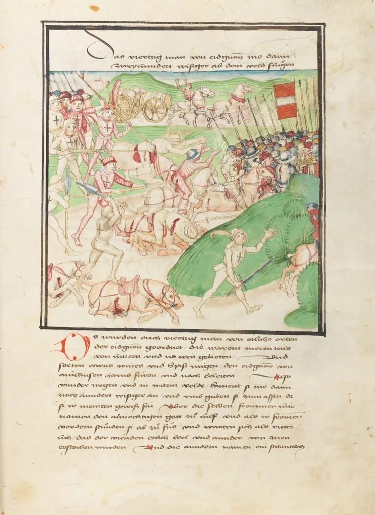 An illustration from Diebold Schilling, Amtliche Berner Chronik, vol. 3, 1478, leaf 51