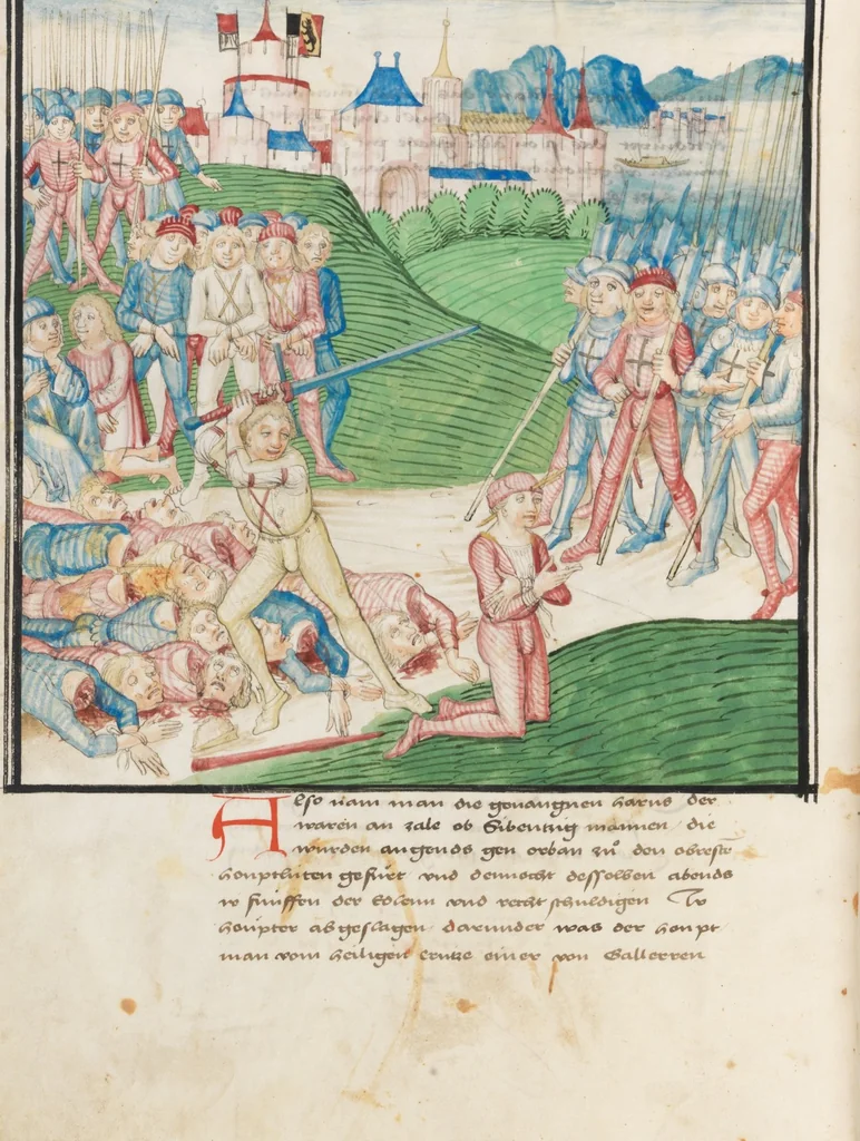 An illustration from Diebold Schilling, Amtliche Berner Chronik, vol. 3, 1478, leaf 524