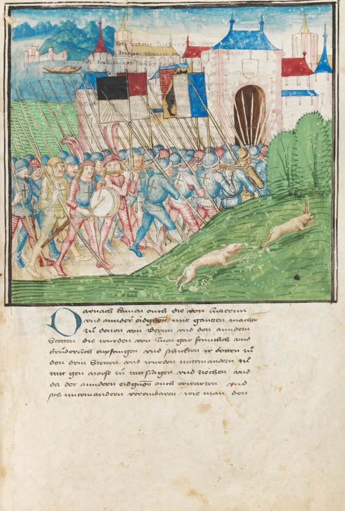 An illustration from Diebold Schilling, Amtliche Berner Chronik, vol. 3, 1478, leaf 535