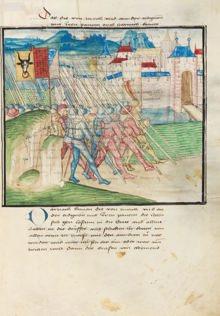 An illustration from Diebold Schilling, Amtliche Berner Chronik, vol. 3, 1478, leaf 537