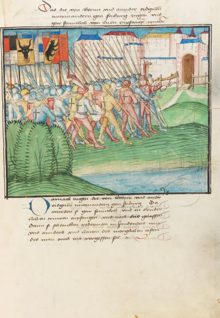 An illustration from Diebold Schilling, Amtliche Berner Chronik, vol. 3, 1478, leaf 549