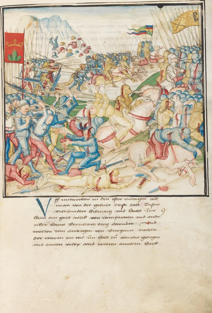 An illustration from Diebold Schilling, Amtliche Berner Chronik, vol. 3, 1478, leaf 565