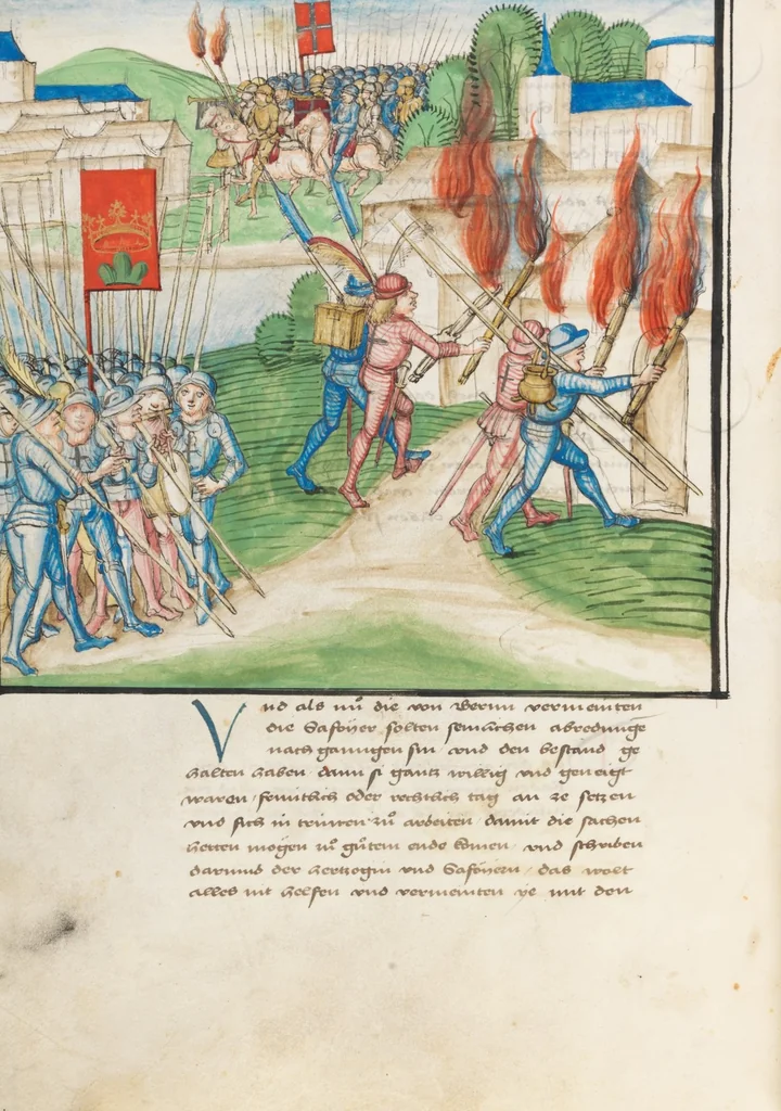 An illustration from Diebold Schilling, Amtliche Berner Chronik, vol. 3, 1478, leaf 570