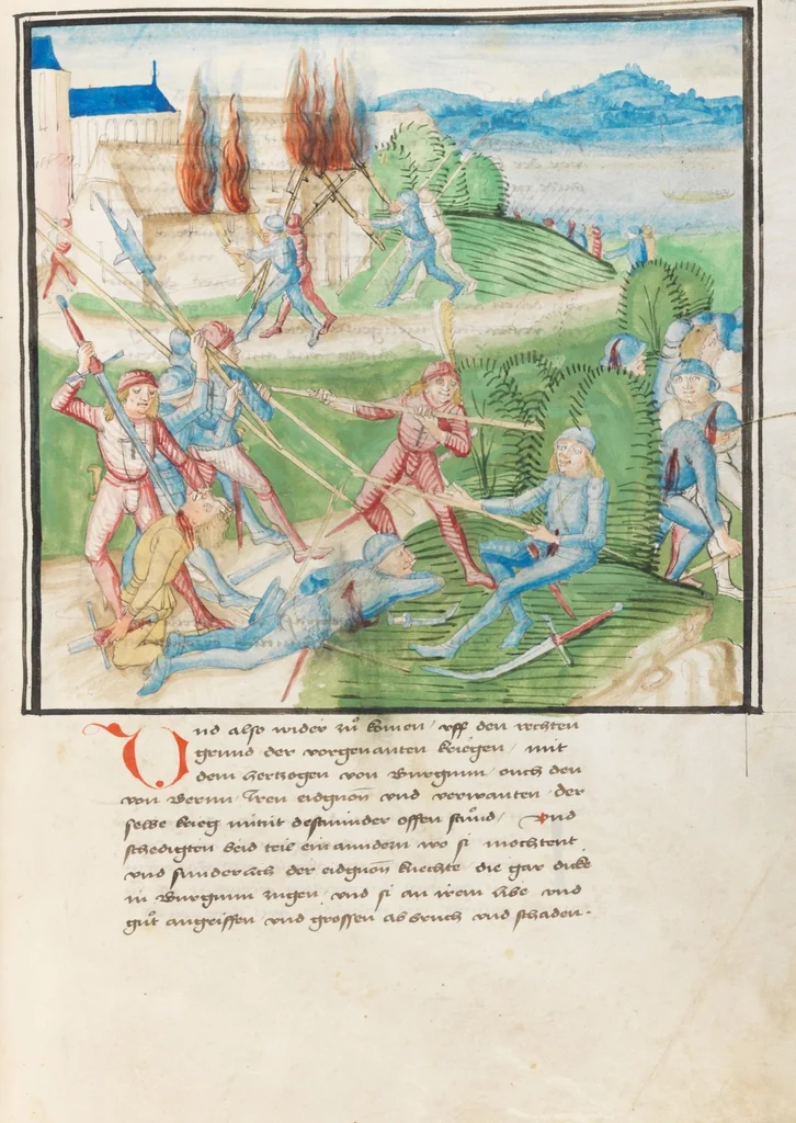 An illustration from Diebold Schilling, Amtliche Berner Chronik, vol. 3, 1478, leaf 575