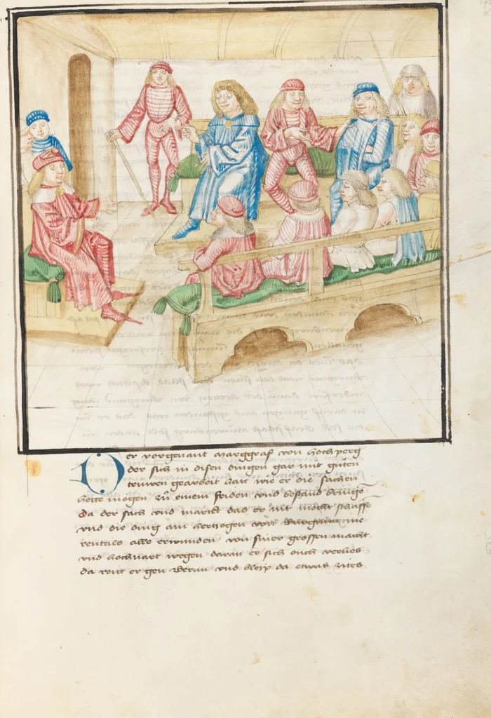 An illustration from Diebold Schilling, Amtliche Berner Chronik, vol. 3, 1478, leaf 579