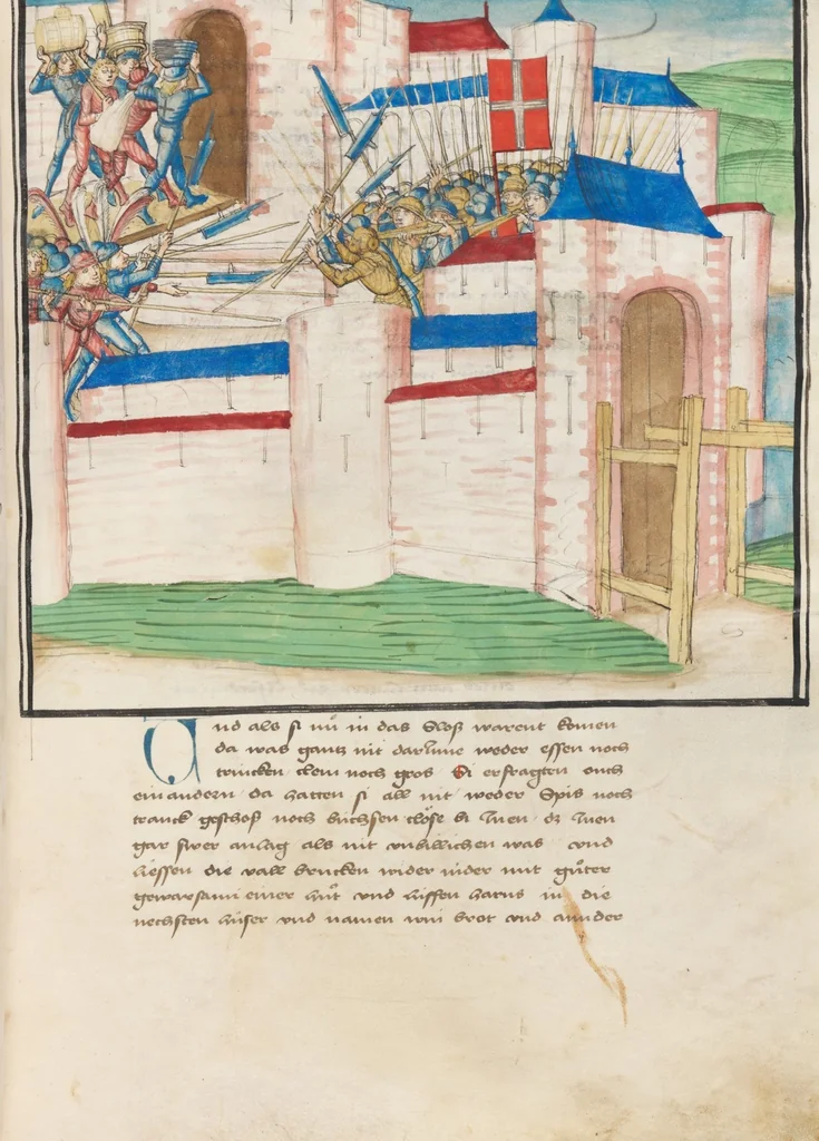 An illustration from Diebold Schilling, Amtliche Berner Chronik, vol. 3, 1478, leaf 587