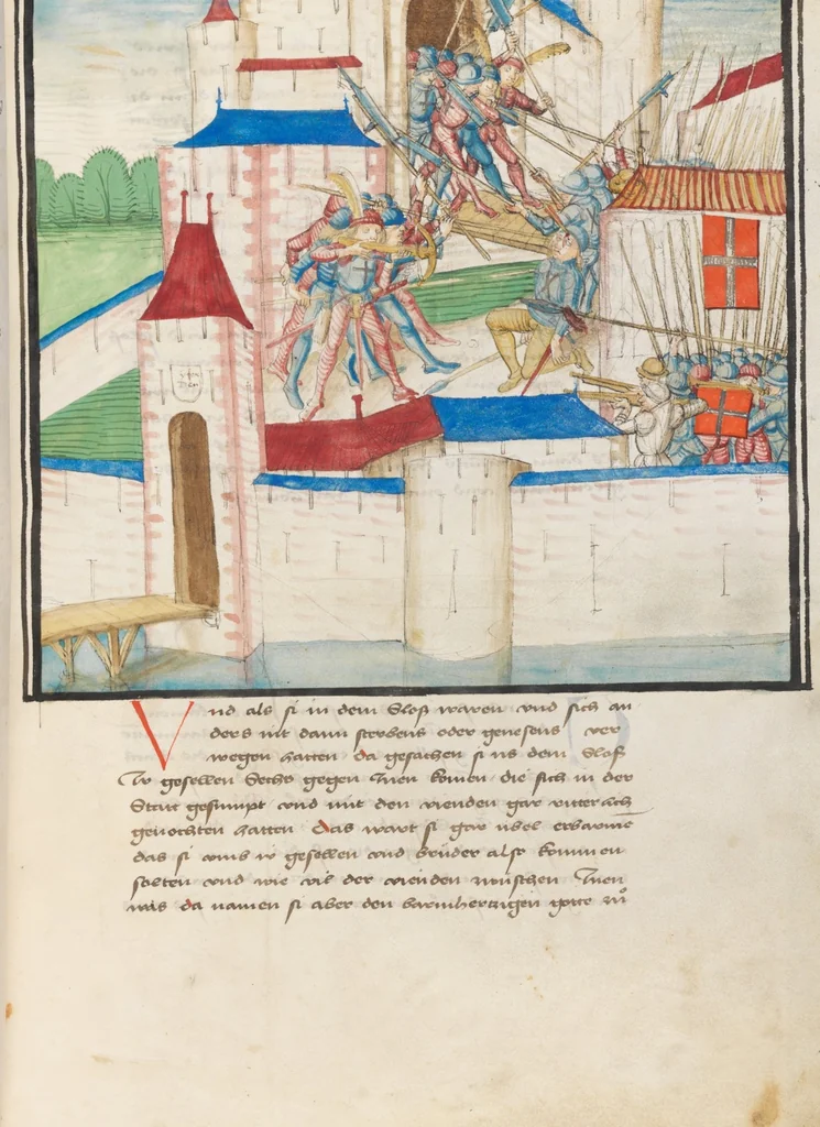 An illustration from Diebold Schilling, Amtliche Berner Chronik, vol. 3, 1478, leaf 589