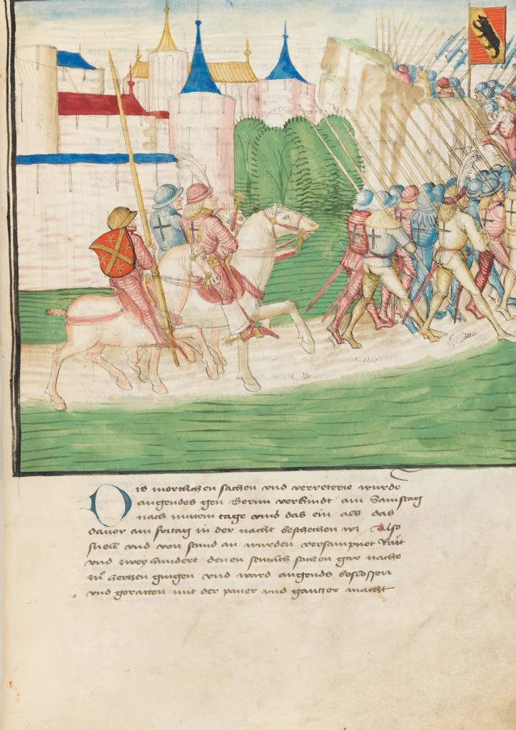 An illustration from Diebold Schilling, Amtliche Berner Chronik, vol. 3, 1478, leaf 597