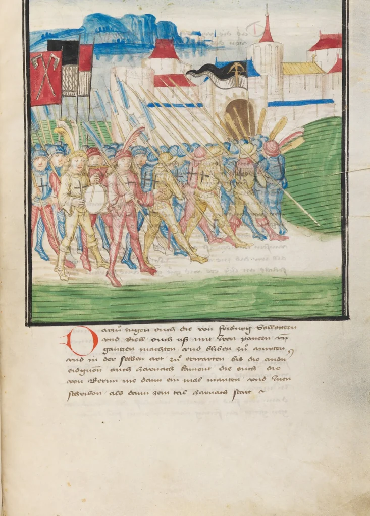 An illustration from Diebold Schilling, Amtliche Berner Chronik, vol. 3, 1478, leaf 617