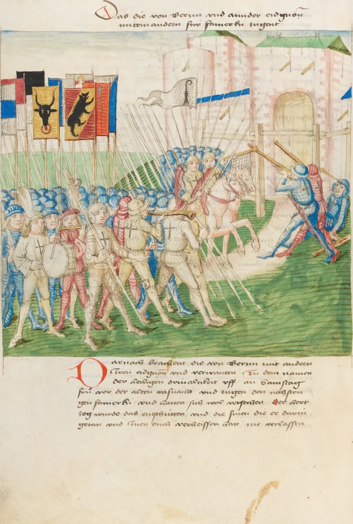 An illustration from Diebold Schilling, Amtliche Berner Chronik, vol. 3, 1478, leaf 644