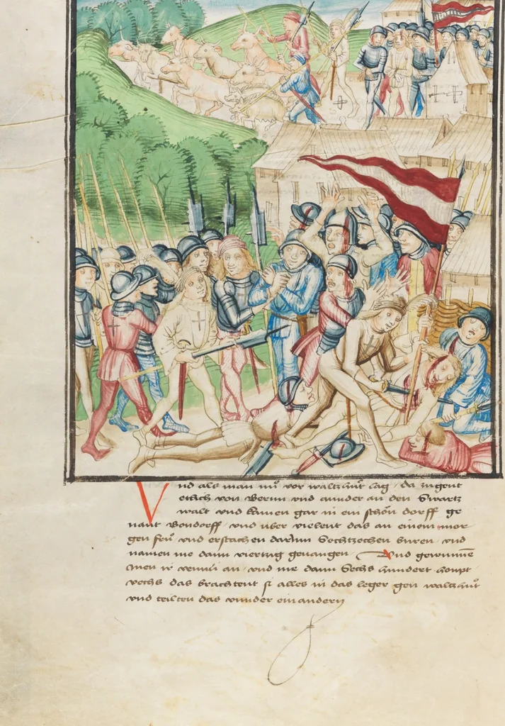 An illustration from Diebold Schilling, Amtliche Berner Chronik, vol. 3, 1478, leaf 66
