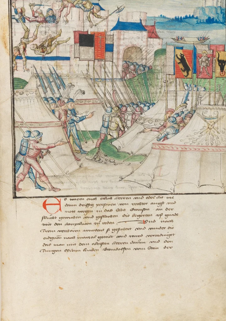 An illustration from Diebold Schilling, Amtliche Berner Chronik, vol. 3, 1478, leaf 661