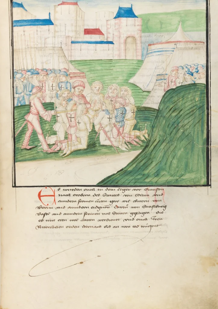An illustration from Diebold Schilling, Amtliche Berner Chronik, vol. 3, 1478, leaf 665