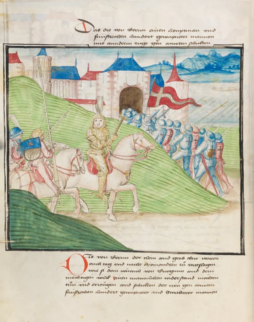 An illustration from Diebold Schilling, Amtliche Berner Chronik, vol. 3, 1478, leaf 696
