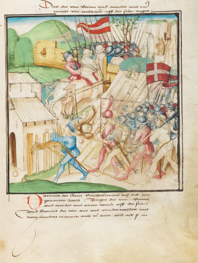 An illustration from Diebold Schilling, Amtliche Berner Chronik, vol. 3, 1478, leaf 71