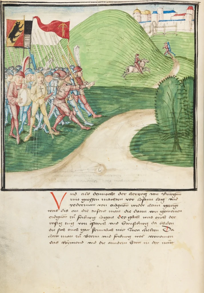 An illustration from Diebold Schilling, Amtliche Berner Chronik, vol. 3, 1478, leaf 716