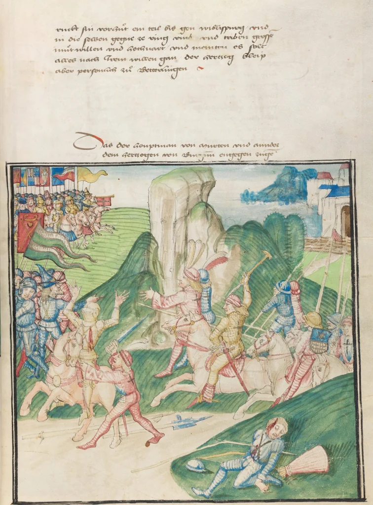 An illustration from Diebold Schilling, Amtliche Berner Chronik, vol. 3, 1478, leaf 731