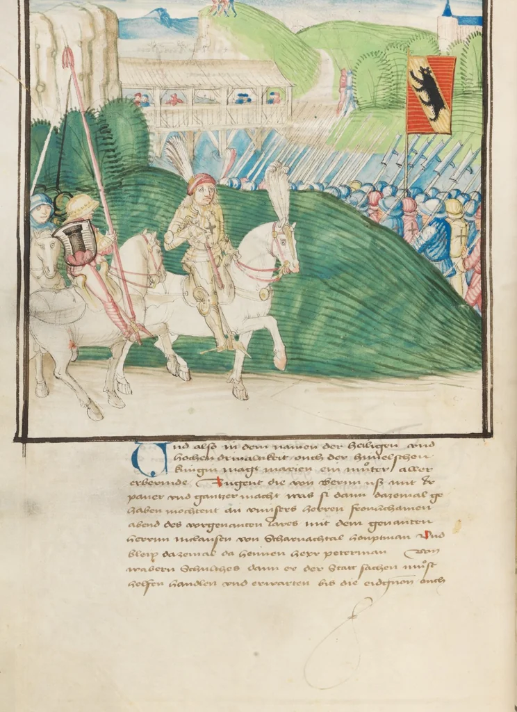 An illustration from Diebold Schilling, Amtliche Berner Chronik, vol. 3, 1478, leaf 742