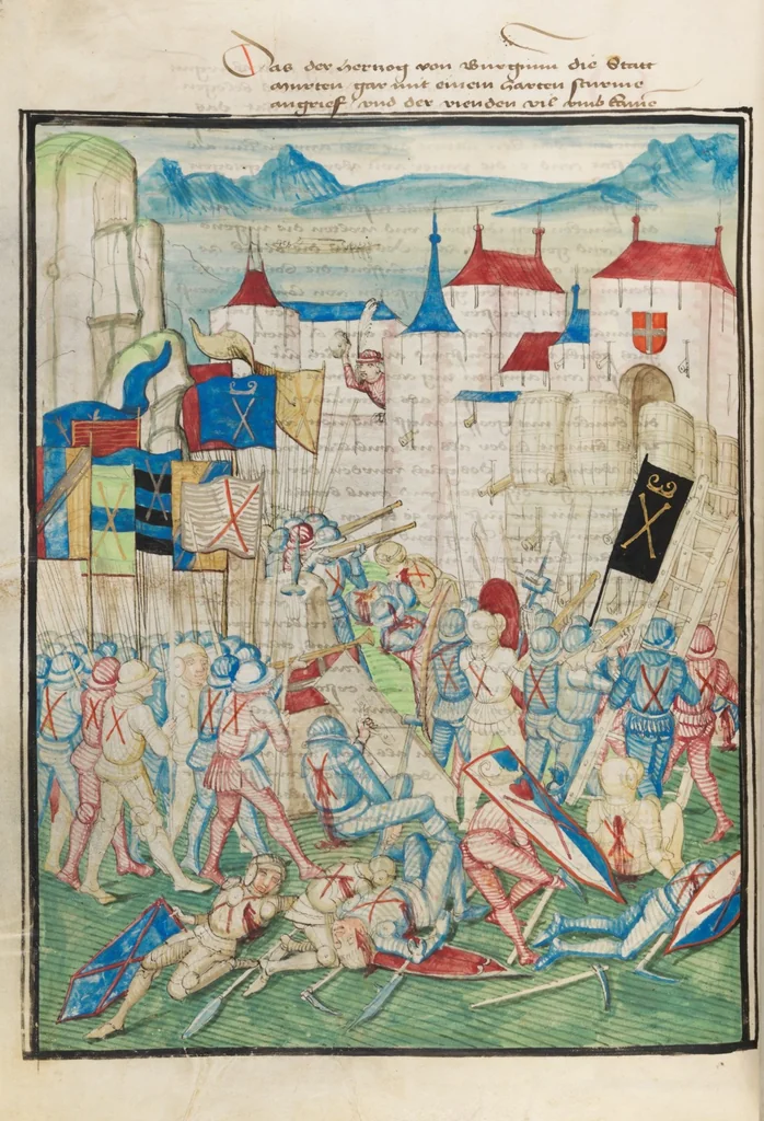 An illustration from Diebold Schilling, Amtliche Berner Chronik, vol. 3, 1478, leaf 748