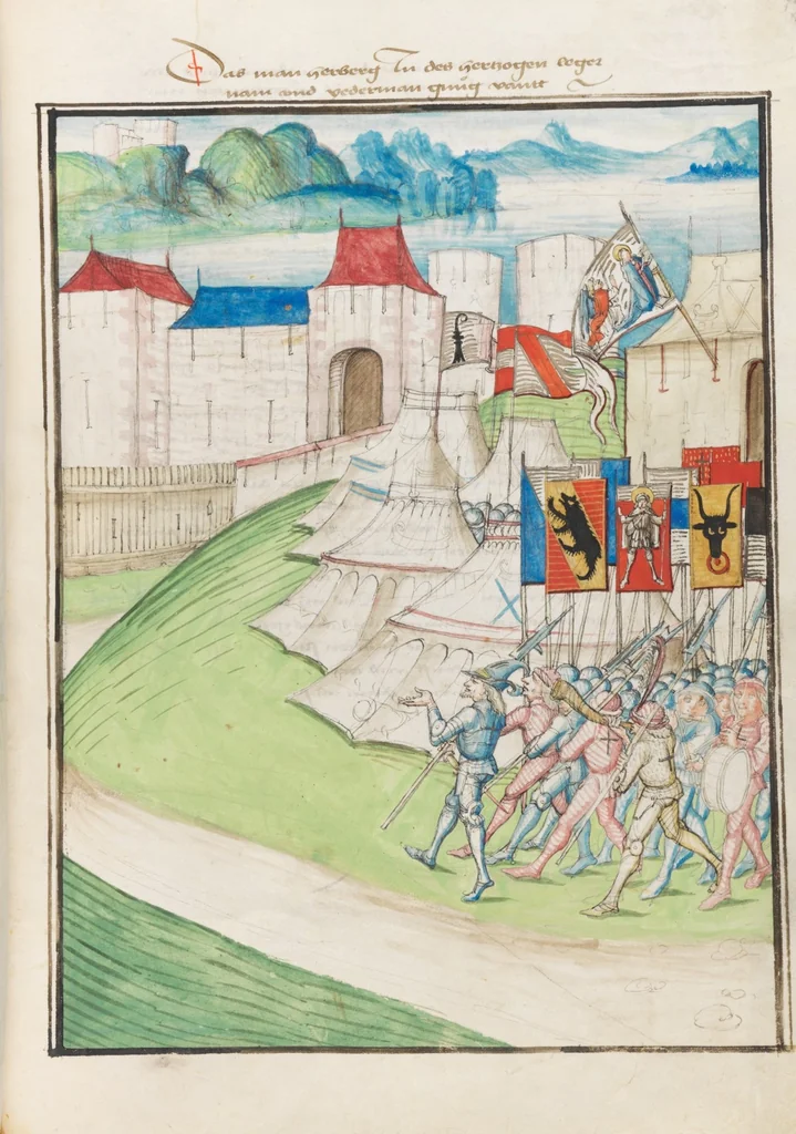 An illustration from Diebold Schilling, Amtliche Berner Chronik, vol. 3, 1478, leaf 773