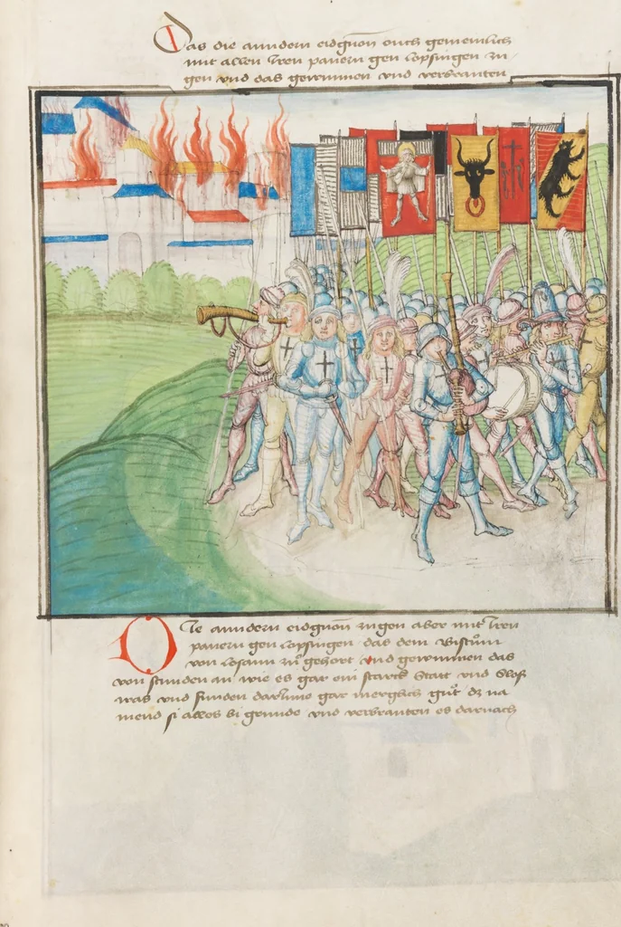 An illustration from Diebold Schilling, Amtliche Berner Chronik, vol. 3, 1478, leaf 787