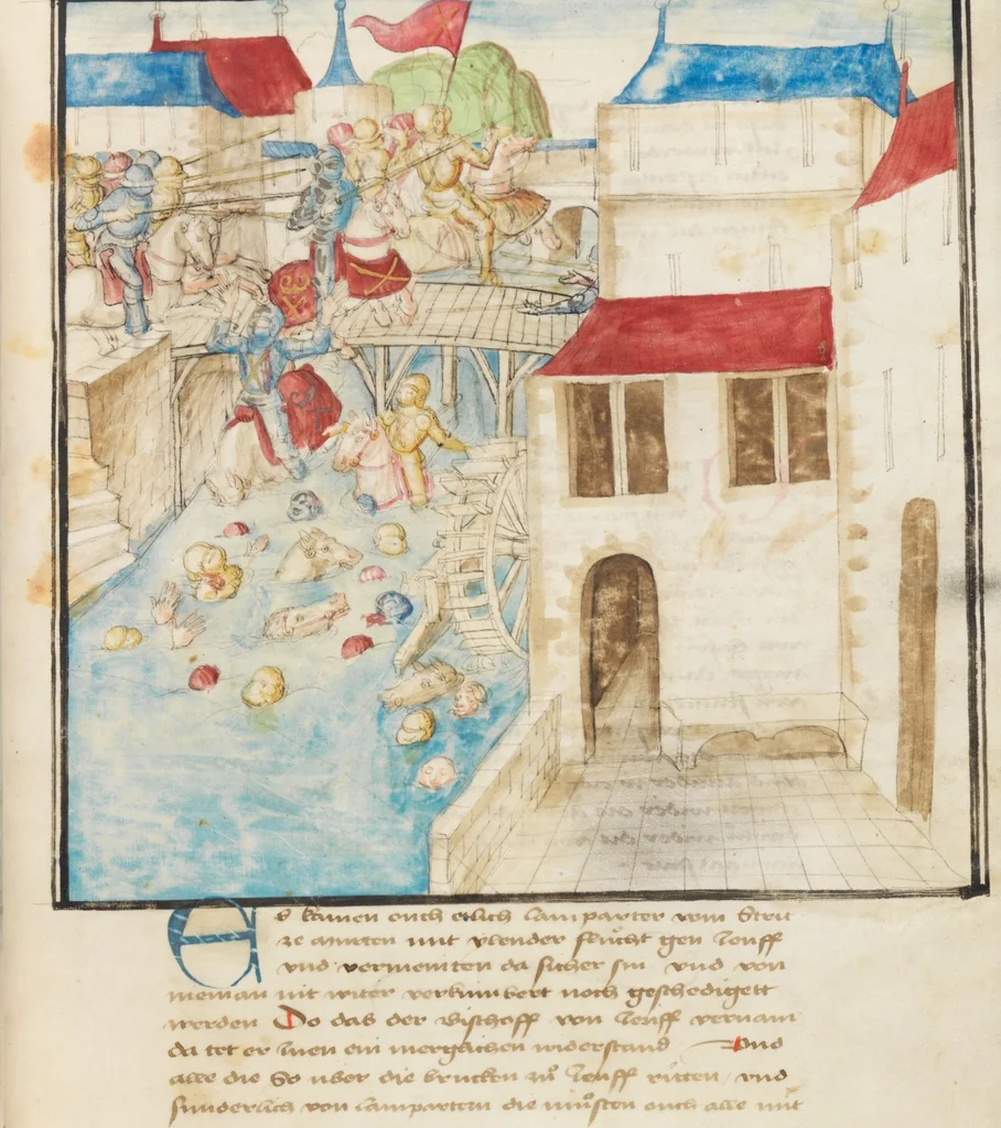 An illustration from Diebold Schilling, Amtliche Berner Chronik, vol. 3, 1478, leaf 807