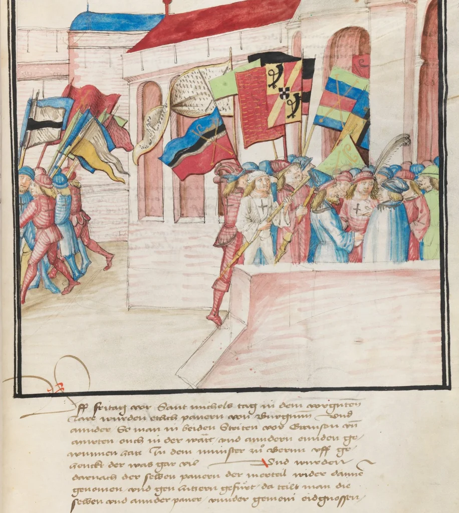 An illustration from Diebold Schilling, Amtliche Berner Chronik, vol. 3, 1478, leaf 833