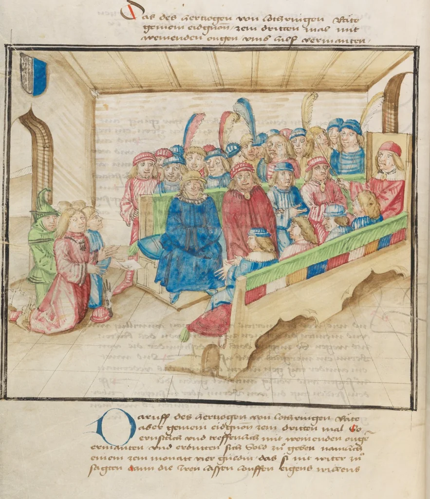 An illustration from Diebold Schilling, Amtliche Berner Chronik, vol. 3, 1478, leaf 840