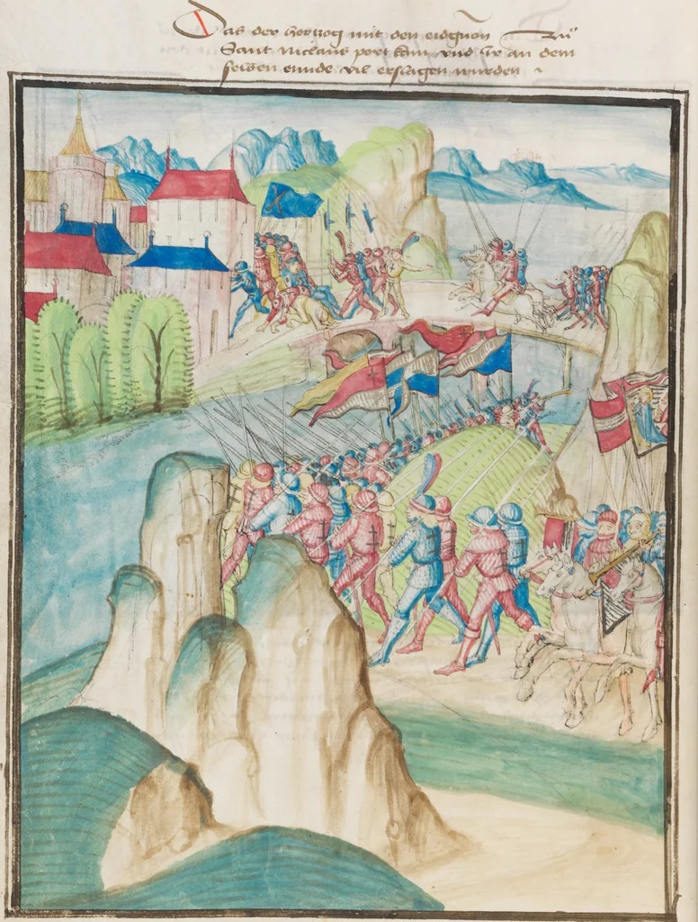 An illustration from Diebold Schilling, Amtliche Berner Chronik, vol. 3, 1478, leaf 848