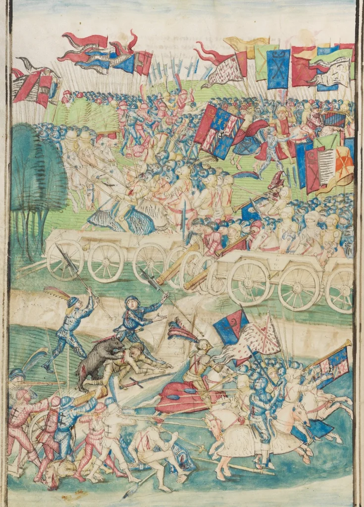 An illustration from Diebold Schilling, Amtliche Berner Chronik, vol. 3, 1478, leaf 850