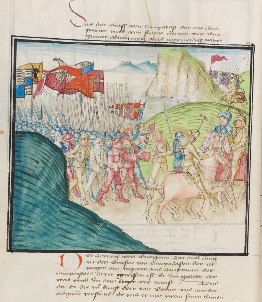An illustration from Diebold Schilling, Amtliche Berner Chronik, vol. 3, 1478, leaf 858