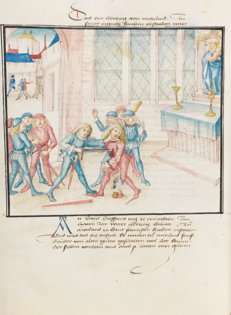 An illustration from Diebold Schilling, Amtliche Berner Chronik, vol. 3, 1478, leaf 874