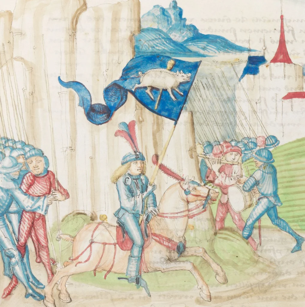 An illustration from Diebold Schilling, Amtliche Berner Chronik, vol. 3, 1478, leaf 881