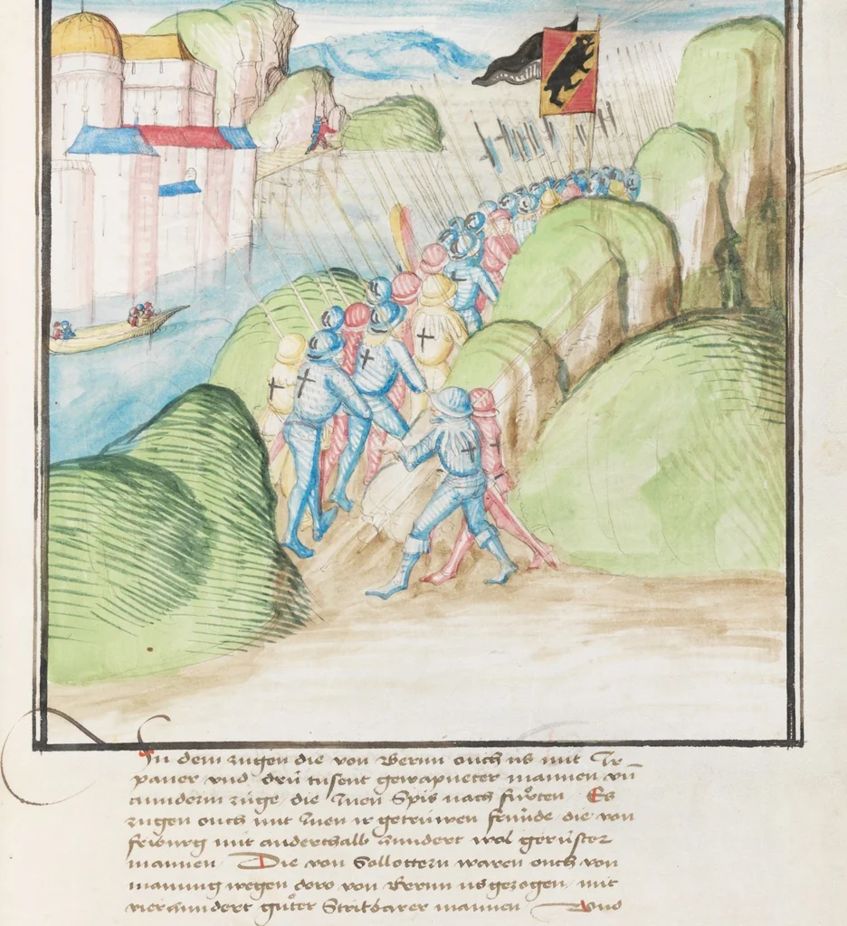 An illustration from Diebold Schilling, Amtliche Berner Chronik, vol. 3, 1478, leaf 919