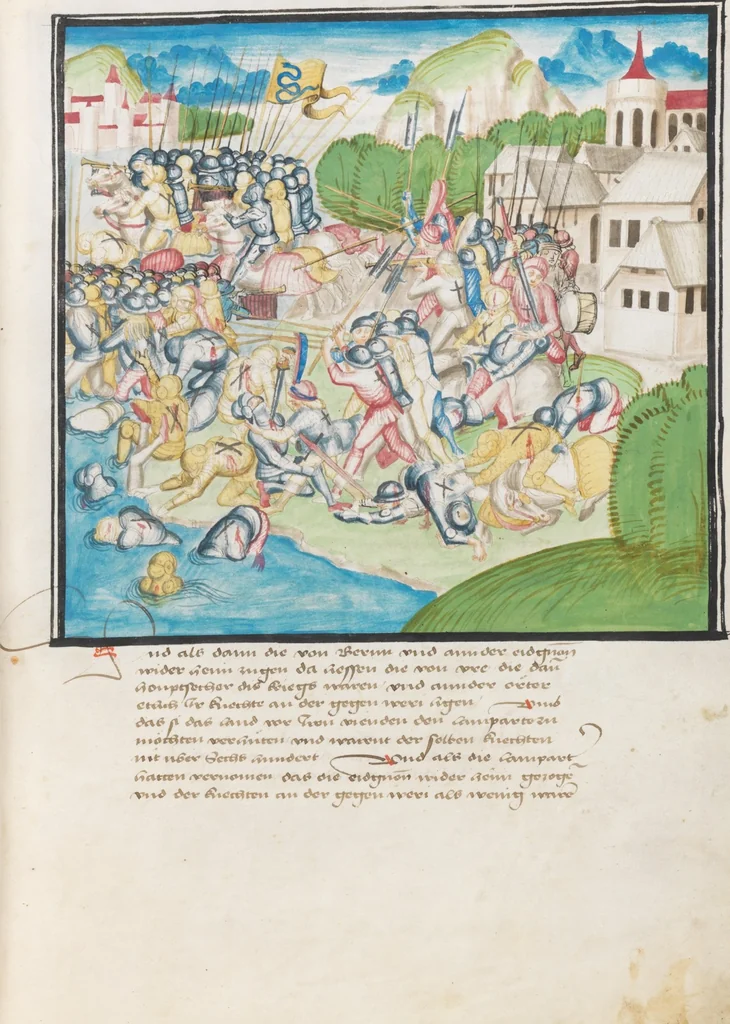 An illustration from Diebold Schilling, Amtliche Berner Chronik, vol. 3, 1478, leaf 923