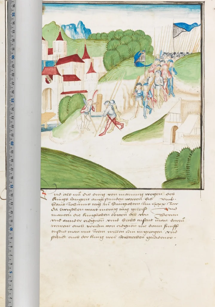 An illustration from Diebold Schilling, Amtliche Berner Chronik, vol. 3, 1478, leaf 954