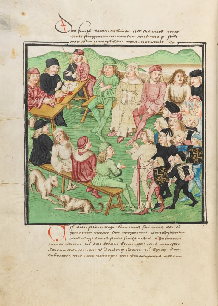 An illustration from Diebold Schilling, Amtliche Berner Chronik, vol. 3, 1478, leaf 98