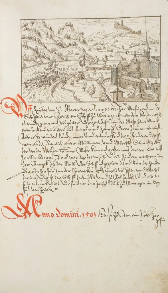 An illustration from Silbereisen: Chronicon Helvetiae, Part I, 1576, leaf 1003