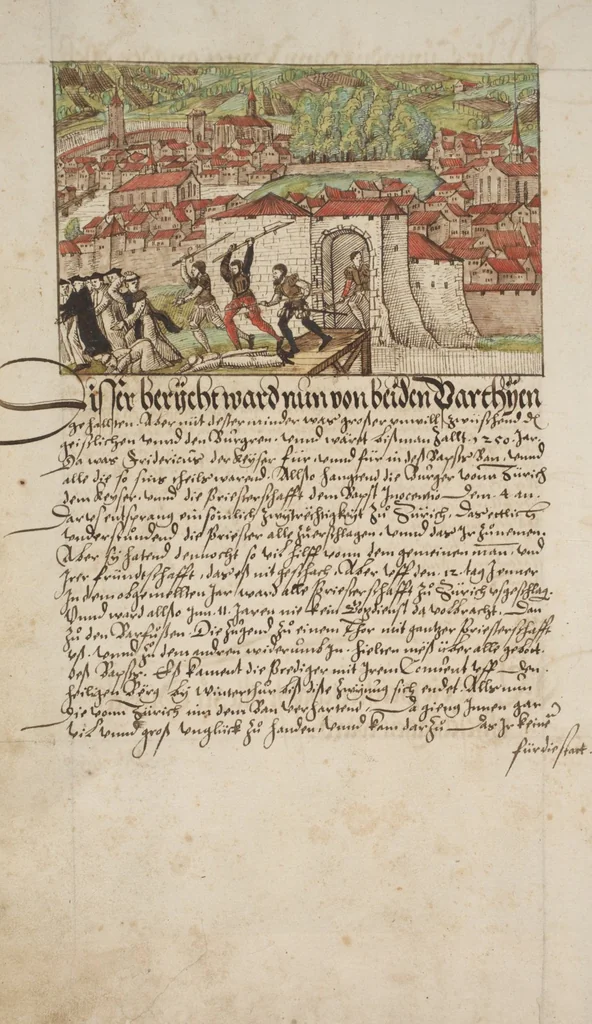 An illustration from Silbereisen: Chronicon Helvetiae, Part I, 1576, leaf 108