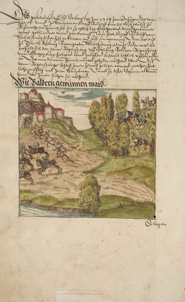 An illustration from Silbereisen: Chronicon Helvetiae, Part I, 1576, leaf 120