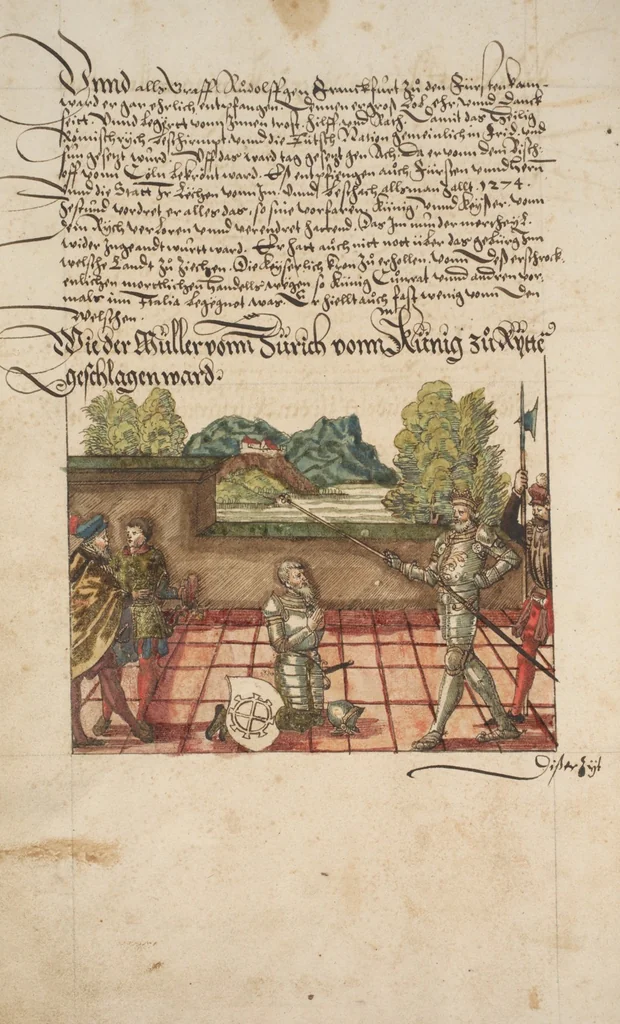An illustration from Silbereisen: Chronicon Helvetiae, Part I, 1576, leaf 128