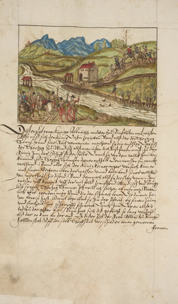 An illustration from Silbereisen: Chronicon Helvetiae, Part I, 1576, leaf 144
